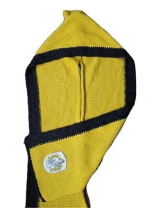 Unisex Harry Potter Hufflepuff Patch Knit Gold Black Trim Women's Hooded Scarf - Picture 1 of 8