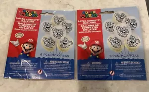 NEW 2 PACKAGES SUPER MARIO LATEX BALLONS 3 W/GLITTER 3/REGULAR EA.- TWO PACKAGES - Picture 1 of 1