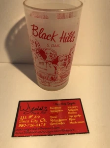 VTG 1950s Black Hills Hazel Atlas Gay Fad Frosted State Souvenir Glass S Dakota - Picture 1 of 5