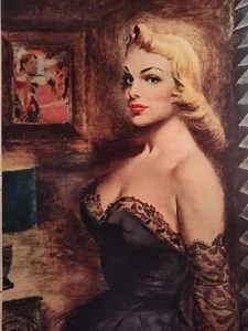 1950 Esquire Kunst Gemälde von H. E. BISCHOFF Elmer Nelson Bischoff - Bild 1 von 1