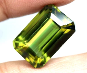 Certified Natural Bi Color Tourmaline Square Shape Loose Gemstone Cut 12.40 Ct - Picture 1 of 6