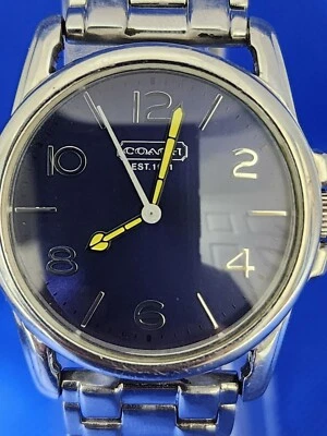 Reloj Coach esfera azul marino, para mujer u hombre, acero inoxidable, correa de metal. Foto 1 de 4