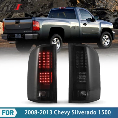 Luces traseras para 07-13 Chevy Silverado 1500 2500HD 3500HD LED humo traseras negras Foto 1 de 4