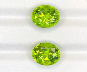 7.57CTS SPLENDID NATURAL OVAL PERIDOT PAIR ! - Picture 1 of 3