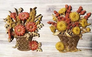 MCM Wurzelholz Plaketten Blumenkörbe hängend Wandbild Herbst Herbst Deko - Bild 1 von 6