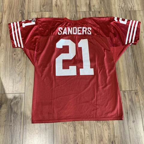Vintage Wilson Deion Sanders San Francisco 49ers Jersey Men’s XL Cover