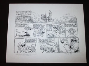 Mike Peters "Mother Goose & Space Dog" Line Art Private copy, Signed w/COA, 1993 - Picture 1 of 5