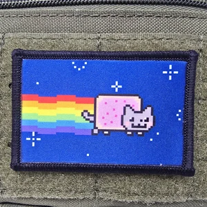 Nyan Cat Morale Patch Tactical Military Army USA Flag Hook & Loop 3x2 - Picture 1 of 8