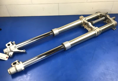 97 Honda CR125 CR 125 OEM Front Forks Shock Leg Tube Triple Tree Suspension - Image 1 of 4