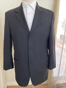 40R DONNA KARAN Signature 2-Piece Suit - Men 40 Black Made In Italy Wool 33x29 - Picture 1 of 14