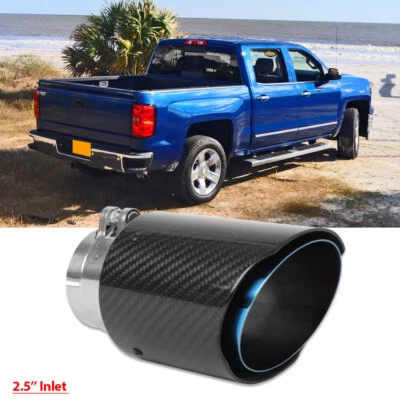 Punta de escape de carbono cuádruple de acero inoxidable para Chevy Silverado 1500 2,5"" entrada 3,5" OD Foto 1 de 4