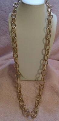 Ожерелье CK Calvin Klein Burnt золотистое очень легкое большая цепочка 36 дюймов - Изображение 1 из 4