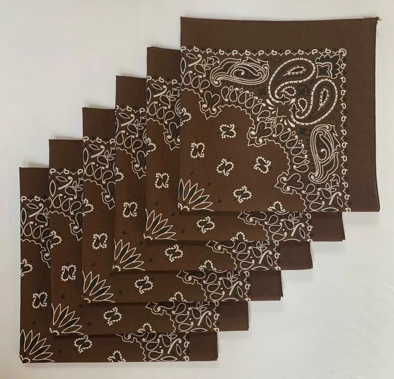 Сделано в США бандана пейсли 22 дюйма x 22 дюйма (6 упаковок) 100% хлопок - широкий выбор - Изображение 1 из 1