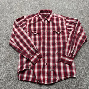 Lucky Brand Shirt Adult Large Multicolor Plaid Sanforized Ring Spun Casual READ - Picture 1 of 7