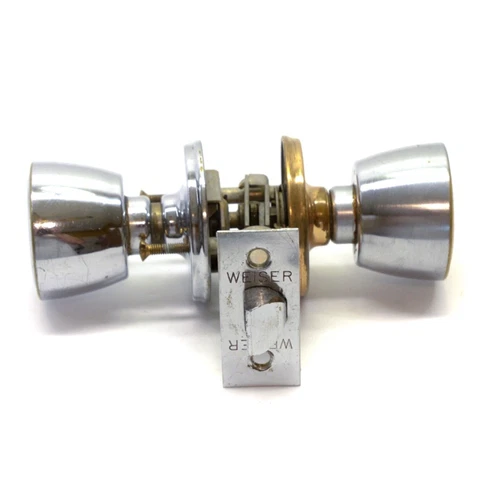Weiser Nickel Silver Chrome Tone Privacy Passage Door Knob Set Tulip Vintage Cover