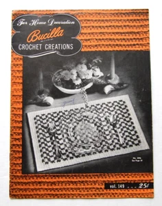 Vintage 1948 For Home Decoration Bucilla Crochet Creations Patterns Book Vol.149 - Picture 1 of 2