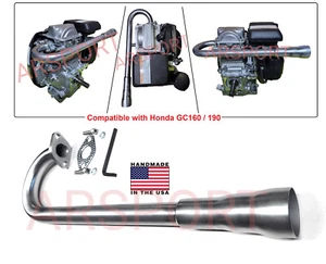 Cabezal de escape para Honda GX100, GC160, GC190 Performance 3 etapas largo 16" - Imagen 1 de 9