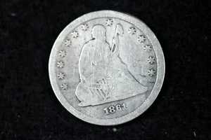 ESTATE FIND 1861 Seated Liberty Quarter  #D19618 - Picture 1 of 2