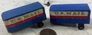 2 Vintage 1950's Die-Cast Lead Barcley US Mail Tractor Trailer - Picture 1 of 3