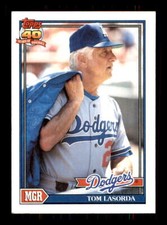 1991 Baseball Topps Tom Lasorda Los Angeles Dodgers #789 MGR TL