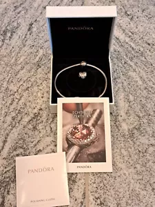 PANDORA Silber Armband mit Disney Verschluss + 2 Anhänger Herz und Minnie TOP!!! - Bild 1 von 7