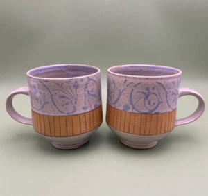 SET OF TWO 2 Scottish Isle Skye Studio Pottery Mugs LENZ CERAMICS Coffee Tea VGC - Picture 1 of 9