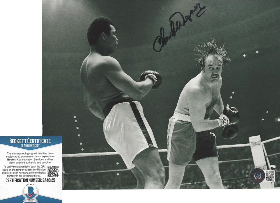 BOXER CHUCK WEPNER SIGNED MUHAMMAD ALI FIGHT 8x10 PHOTO D ROCKY BECKETT COA BAS - Image 1 of 1