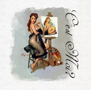 Pin Up Girl - Girl Fabric Craft Panels in 100% Cotton or Polyester - Picture 1 of 1