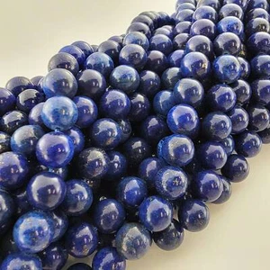 Lapis Lazuli Beads Blue Gemstone Natural Smooth round Stone 4Mm 6Mm 8Mm 10Mm - Picture 1 of 16
