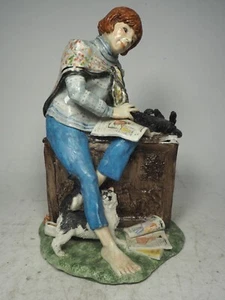 Brenda Gardner 1993 - Studio Pottery Figurine - Lady with 2 Cats & Mouse - Picture 1 of 13