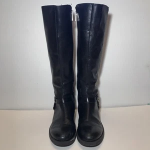 Damen Vince Camuto Leder Farren Reitstiefel schwarz Größe 7 Reitsport Reißverschluss - Bild 1 von 14