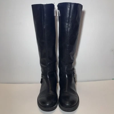 Women’s Vince Camuto Leather Farren Riding Boots Black Size 7 Equestrian Zip - Image 1 of 4