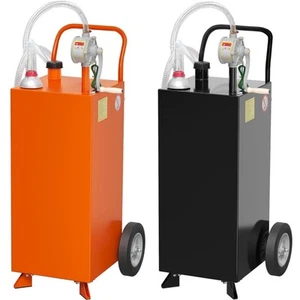 30Gal Diesel Fuel Gas Caddy Tank Wheels & Manual Transfer Pump Transfer Storage - Picture 1 of 13