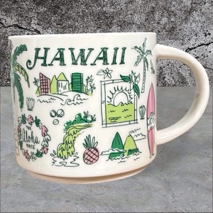 Starbucks Been There Series 2021 Hawaii Coffee Mug 14 oz Ceramic Green & Pink - Picture 1 of 6