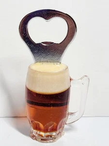 Foamy Beer Mug 3.5" Kitchen Bottle Opener Fridge Magnet Novelty Gift Man Cave - Picture 1 of 10