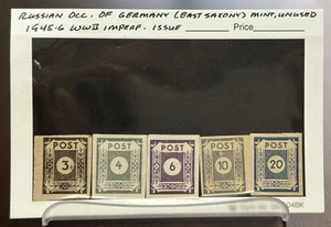 1945-1946 Russische Occ of Germany WWll Ostsachsen Imperf Ausgabe postfrisch ungebraucht OG - Bild 1 von 1
