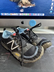 NEW BALANCE Minimus Black Blue Vibram Women Shoes Sz 9 Trail Running Barefoot - Picture 1 of 8