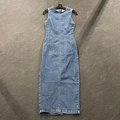 GOOD AMERICAN Denim Column Midi Dress Women's Size S Denim  - Image 1 of 4