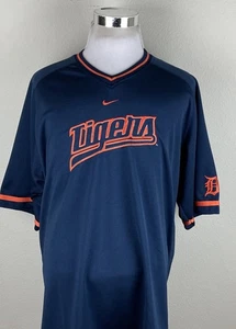 Vintage Nike Detroit Tigers MLB Embroidered Jersey Center Swoosh Check XXL 2XL - Bild 1 von 8