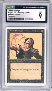 Unholy Strength REVISED Vintage MTG TCG Card Magic the Gathering 1994 CGC 9 - Picture 1 of 3