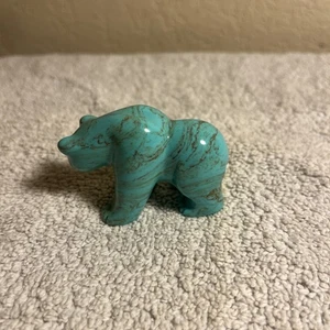 "Oso turquesa fetiche Zuni de aproximadamente 2"" de alto por 2"" de ancho sin astillas sin grietas 🔥🔥🔥" - Imagen 1 de 5