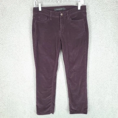 Calça Calvin Klein feminina 6 marrom veludo ajuste reto - Imagem 1 de 4