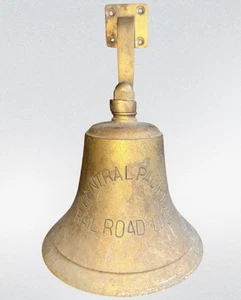 Vintage Brass Central Pacific Railroad Line Bell - Picture 1 of 11