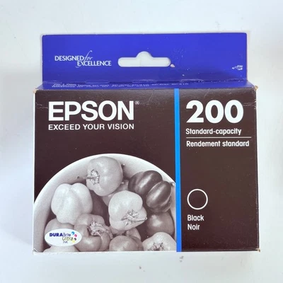 Cartucho de tinta negra Epson 200 T200120 Std capacidad 02/2027+ en adelante Foto 1 de 4