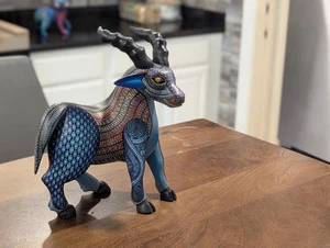 Kudu Alebrije ist echte mexikanische Volkskunst | Lebendige Handwerkskunst Wohndeko - Bild 1 von 12