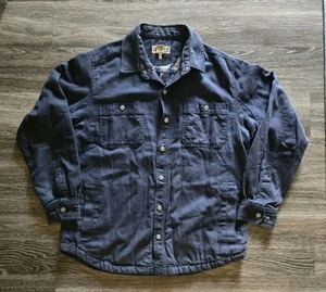 Duluth Trading Fire Hose Camicia Giacca Uomo Taglia Large - Foderata Tela Snap Blu - Foto 1 di 4
