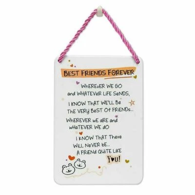 BEST FRIENDS FOREVER INSPIRED WORDS PLAQUE Sentimental Present Inspirational💕 - Image 1 of 4