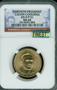 2014 P CALVIN COLLIDG PRES. DOLLAR NGC MS68 PQ MAC FINEST & SPOTLESS . - Picture 1 of 2