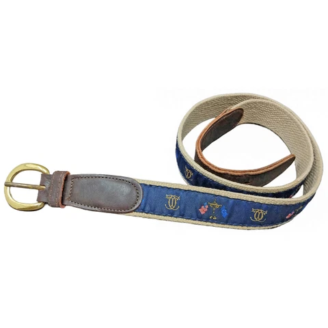 Vtg. Navy Blue PRESTON Leather Belt 1999 RYDER CUP THE COUNTRY CLUB Brookline MA Cover