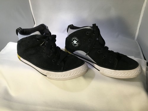CONVERSE ALL STAR HIGH TOP BAMBINO GIOVANE JUNIOR TAGLIA 2 1 2 NERO SCAMOSCIATO STRINGATO